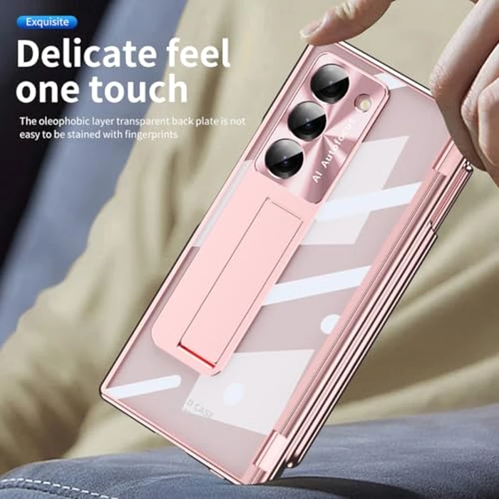 Ninki Compatible for Samsung Galaxy Z Fold 6 Case with S Pen Holder & S Pen, 5 in 1 Hinge Protective Stand Screen Protector for Samsung Z Fold 6 Phone Case - Women's Rose Pink by NINKI - Image 7