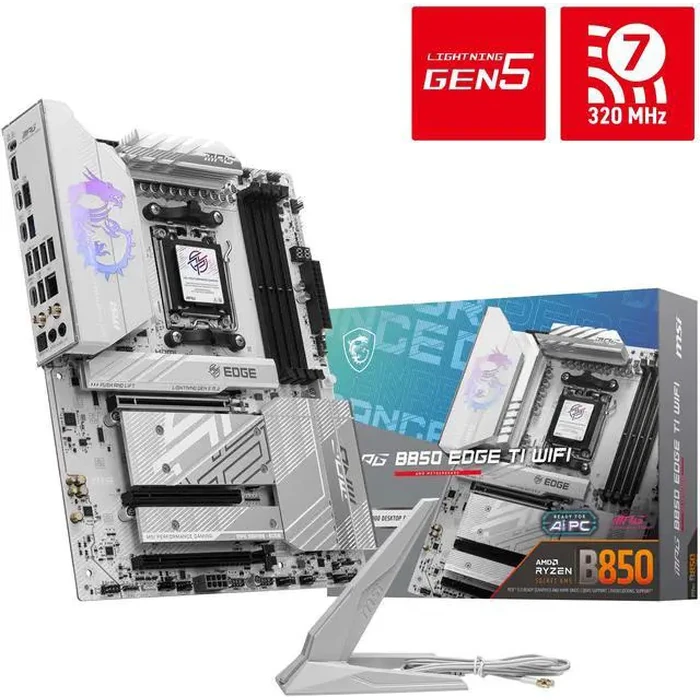 MSI MPG B850 EDGE TI WIFI AM5 AMD B850 SATA 6Gb/s 5G Network Wi-Fi 7 DDR5 Audio Boost 5 Motherboard by MSI - Image 2