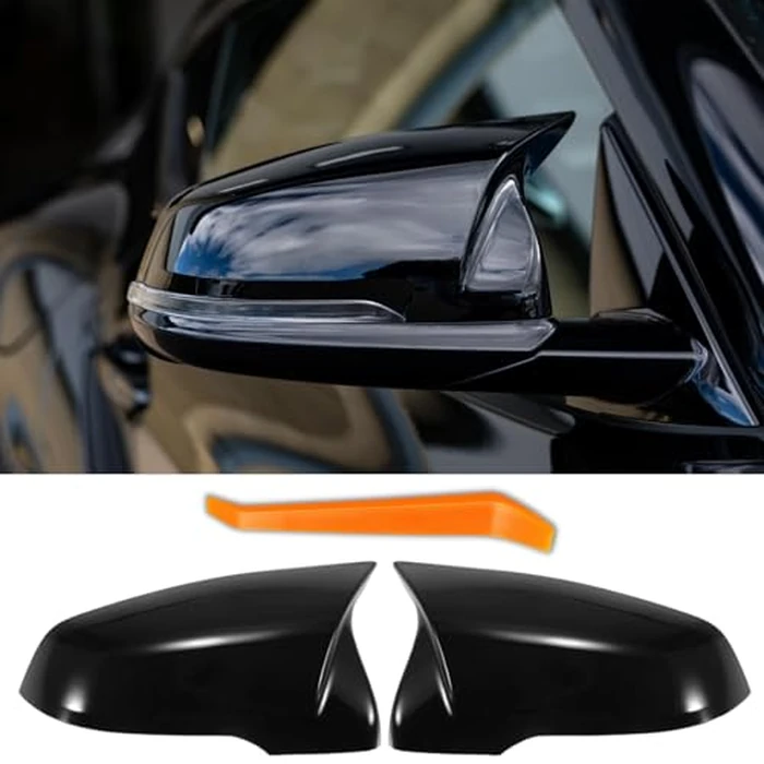 M Sport Side Mirror Covers for BMW 1/2 Series X1/X2/Z4 (F39)(F40)(F44)(F48)(G29) & for Toyota GR Supra A90 MK5 - Gloss Black, 1 Pair by Qlhshop - Used - Good condition - US$29.48