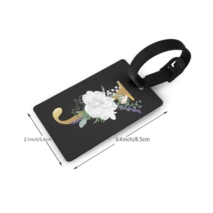 HAUYE Flower Letter J Black Luggage Cover with Luggage Tag Elastic Washable Stretch Suitcase Protector Anti-Scratch Travel Suitcase Cover for Kid and Adult M (for 22-24 inch suitcase) by HAUYE - Image 3