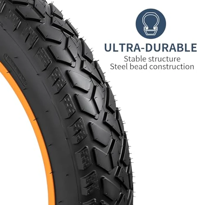 YUNSCM 2-PCS 26" Heavy Duty Fat E-Bike Tires 26 x 4.0/102-559 and Bike Tubes Scharder Valve Compatible with 26x4.0 Electric Bike, MTB, All-Terrain Directional Tread Bicycle Tires and Tubes by YunSCM - Image 3