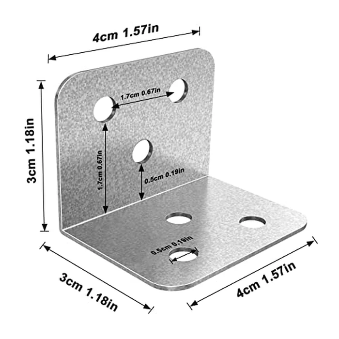 Riuog 40 Pcs Metal Corner Braces, 1.5in L Brackets for Wood, 90 Degree Heavy Duty Wide Corner Patterned Metal Corner Bracket for Wood Furniture Bed Chair (1.5*1.1in) by Riuog - Image 2