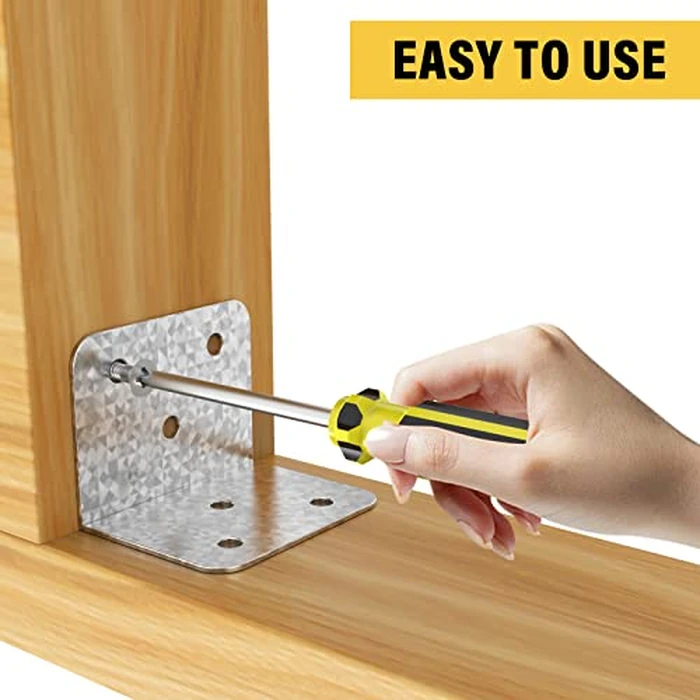 Riuog 40 Pcs Metal Corner Braces, 1.5in L Brackets for Wood, 90 Degree Heavy Duty Wide Corner Patterned Metal Corner Bracket for Wood Furniture Bed Chair (1.5*1.1in) by Riuog - Image 3