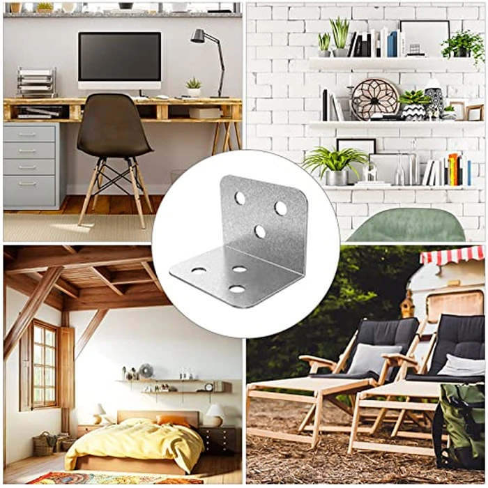 Riuog 40 Pcs Metal Corner Braces, 1.5in L Brackets for Wood, 90 Degree Heavy Duty Wide Corner Patterned Metal Corner Bracket for Wood Furniture Bed Chair (1.5*1.1in) by Riuog - Image 5