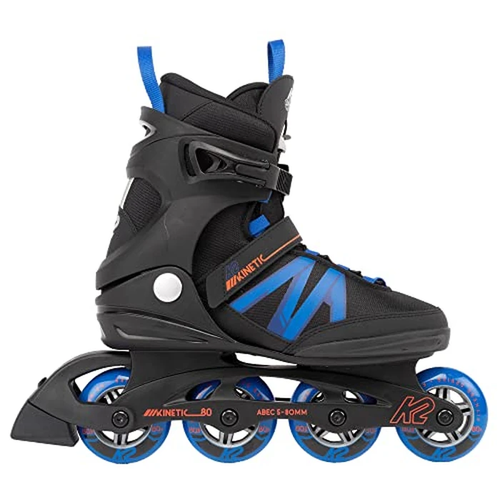 K2 Speed Lacing leasure Inline Skates Kinetic Pro 80 Blue and Red, Stability Plus Cuff, B.I Frame for Mens (7.5) by K2 - Image 2
