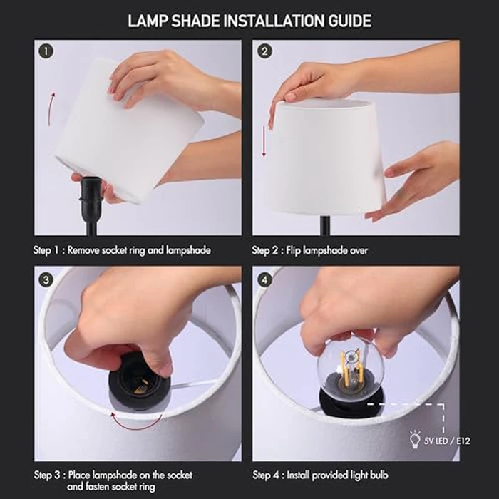 O’Bright Seraph mini - Cordless LED Table Lamp with Dimmer, Built-in Rechargeable Battery, 3-Level Brightness, Patio Table Lamp, Bedside Night Lamp, Ambient Light for Restaurant, Black by O'Bright - Image 7