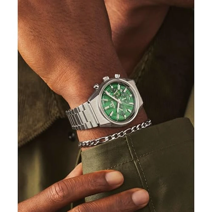 Q Timex(R) Men's Falcon Eye Chronograph 40mm Stainless Steel Bracelet Watch by Timex - Image 6