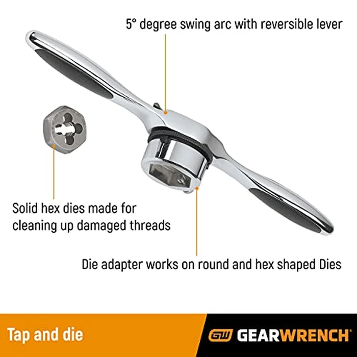 GEARWRENCH 77 Piece SAE/Metric Ratcheting Tap and Die Set -3887 by GEARWRENCH - Image 6