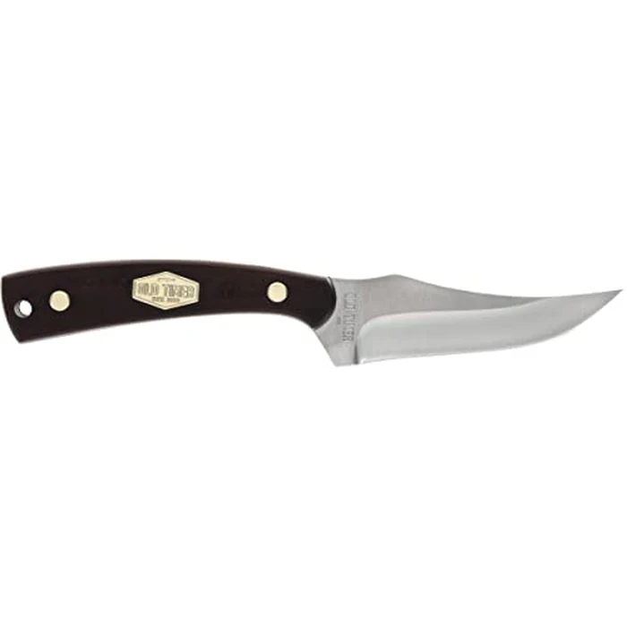 Old Timer 152OTLCP Large Sharpfinger 8.6in S.S. Full Tang Fixed Blade Knife with 4in Clip Point Skinner Blade, Sawcut Handle, and Leather Sheath for Hunting, Camping, Field Dressing, EDC, and Outdoors by Old Timer - Used - Like New condition - CA$27.11