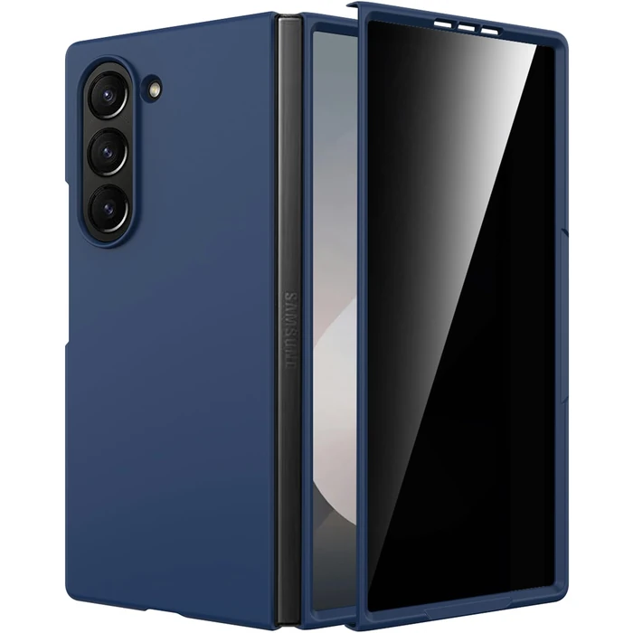 Miimall for Samsung Galaxy Z Fold 7 Case with Privacy Screen Protector, Full Body Ultra Thin Pocket-Friendly Matte Skin Feeling Back Drop Proof Cover for Galaxy Z Fold 7 Blue by Miimall - Used - Like New condition