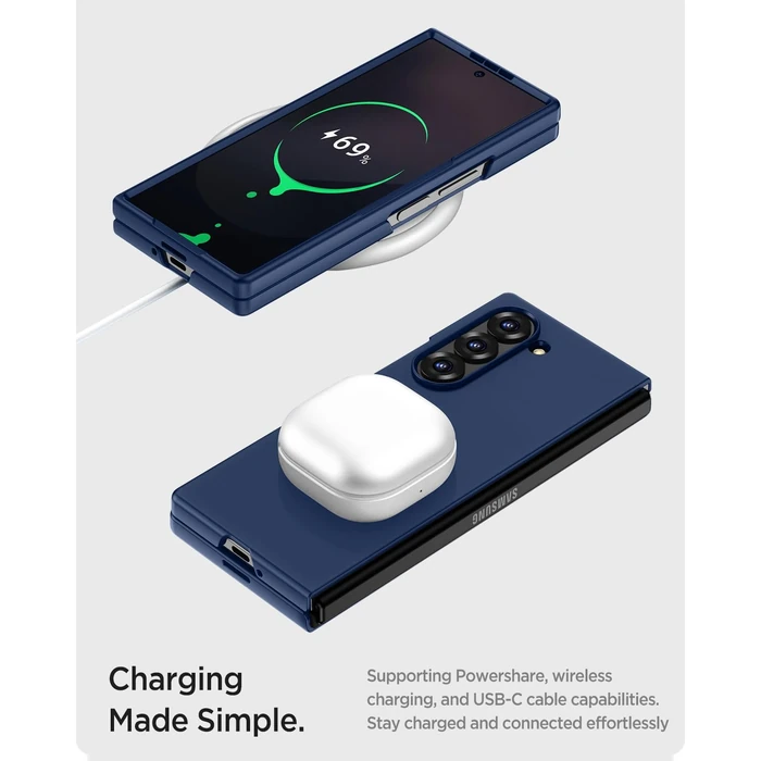 Miimall for Samsung Galaxy Z Fold 7 Case with Privacy Screen Protector, Full Body Ultra Thin Pocket-Friendly Matte Skin Feeling Back Drop Proof Cover for Galaxy Z Fold 7 Blue by Miimall - Image 6