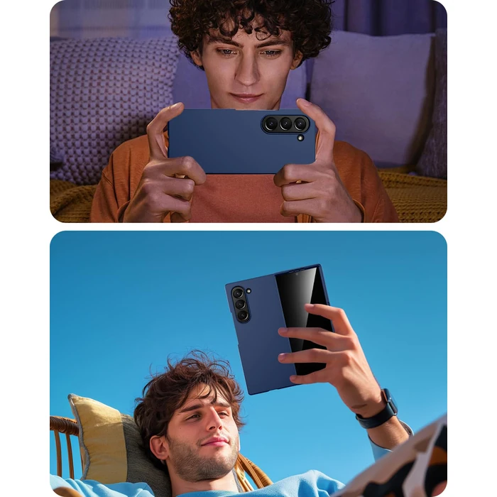 Miimall for Samsung Galaxy Z Fold 7 Case with Privacy Screen Protector, Full Body Ultra Thin Pocket-Friendly Matte Skin Feeling Back Drop Proof Cover for Galaxy Z Fold 7 Blue by Miimall - Image 8