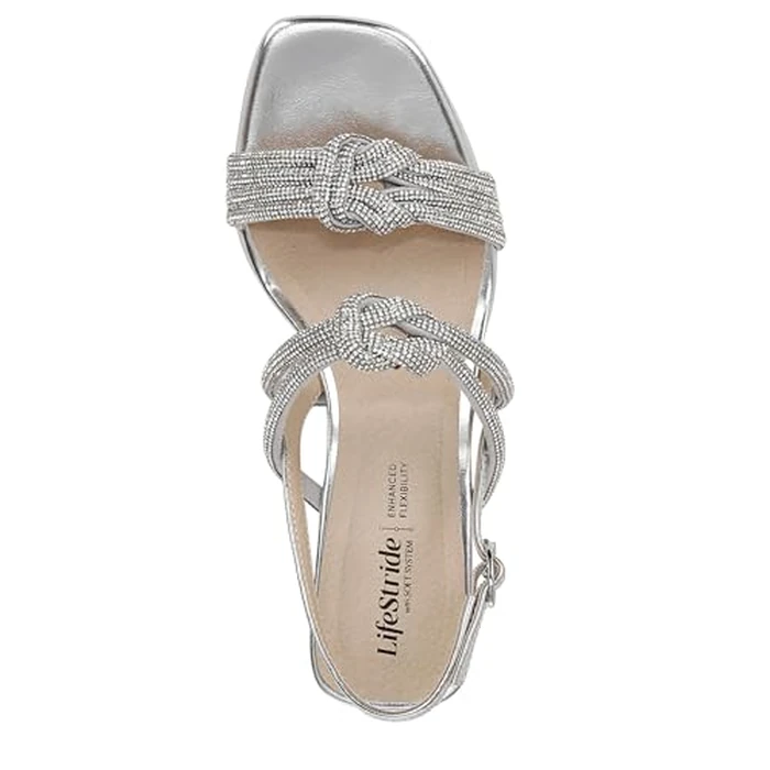 LifeStride Women's Celeste Heeled Sandal, Silver Metallic, 8.5 Wide by LifeStride - Image 5