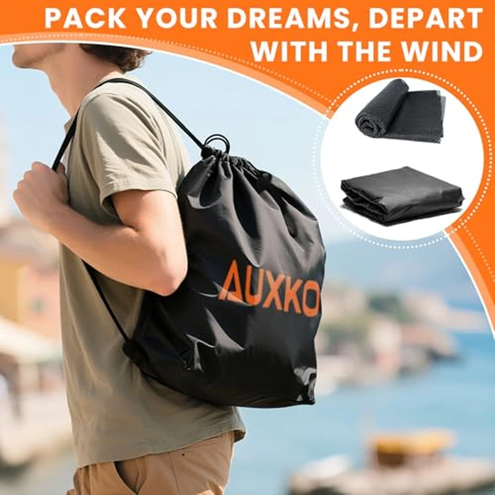 AUXKO 22 Cubic Ft Waterproof Rooftop Cargo Carrier Bag for All Vehicles with/Without Roof Rack, Soft Shell Car Roof Bag with Reflective Strip Includes Anti-Slip Mat, 6 Door Hooks & Combination Lock by AUXKO - Image 7