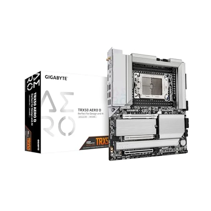 GIGABYTE TRX50 AERO D (sTR5/ AMD/ TRX50/ E-ATX/ DDR5/ PCIe 5.0 M.2/ PCIe 5.0/ USB4 Type-C/Wi-Fi 7/ Marvell 10GbE/ Motherboard) by GIGABYTE - Image 1