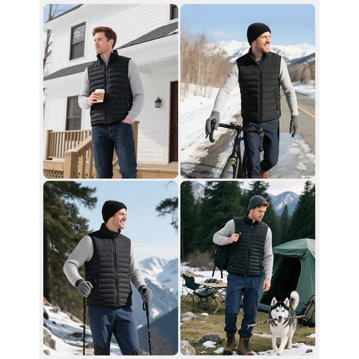 Soleilwear Mens Heated Vest with 12000mAh Battery, 9 Heated Zones Lightweight Rechargeable Vest for Camping Ski Outdoor by Soleilwear - Image 7