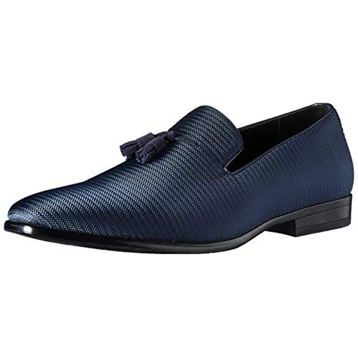 STACY ADAMS Men's Tazewell Tassel Slip-on Loafer, Navy, 12 by Stacy Adams - Used - Good condition - CA$58.50