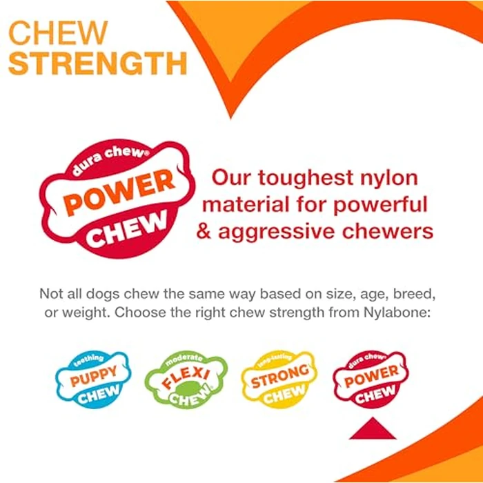 Nylabone Original Bone Power Chew Toy Value Pack for Dogs, Durable Dog Toys for Aggressive Chewers, Long Lasting Chicken, Bacon, and Peanut Butter Flavor, Small Dogs - Up to 25 Ibs, 3 Pack by Nylabone - Image 4