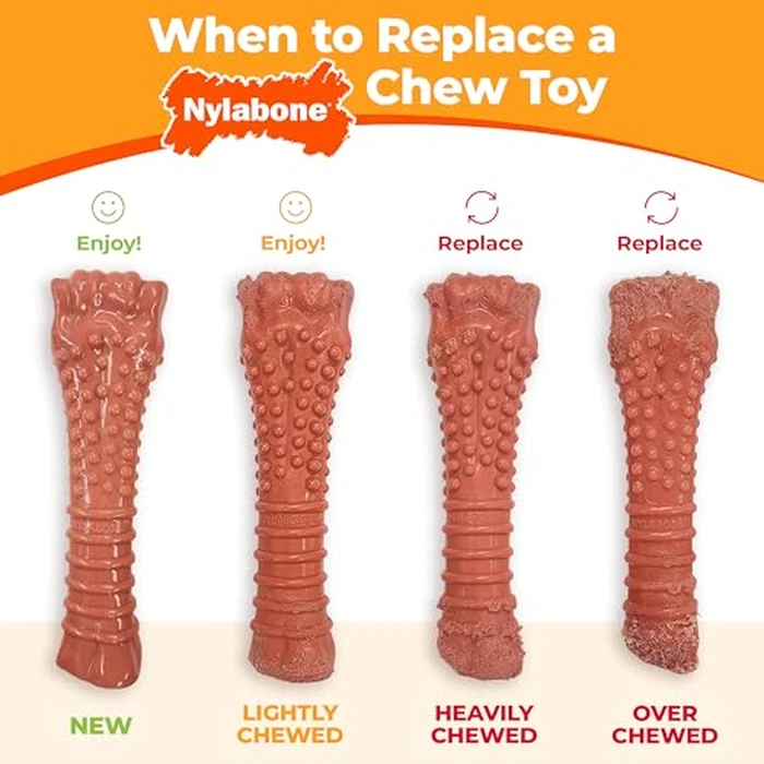 Nylabone Original Bone Power Chew Toy Value Pack for Dogs, Durable Dog Toys for Aggressive Chewers, Long Lasting Chicken, Bacon, and Peanut Butter Flavor, Small Dogs - Up to 25 Ibs, 3 Pack by Nylabone - Image 9