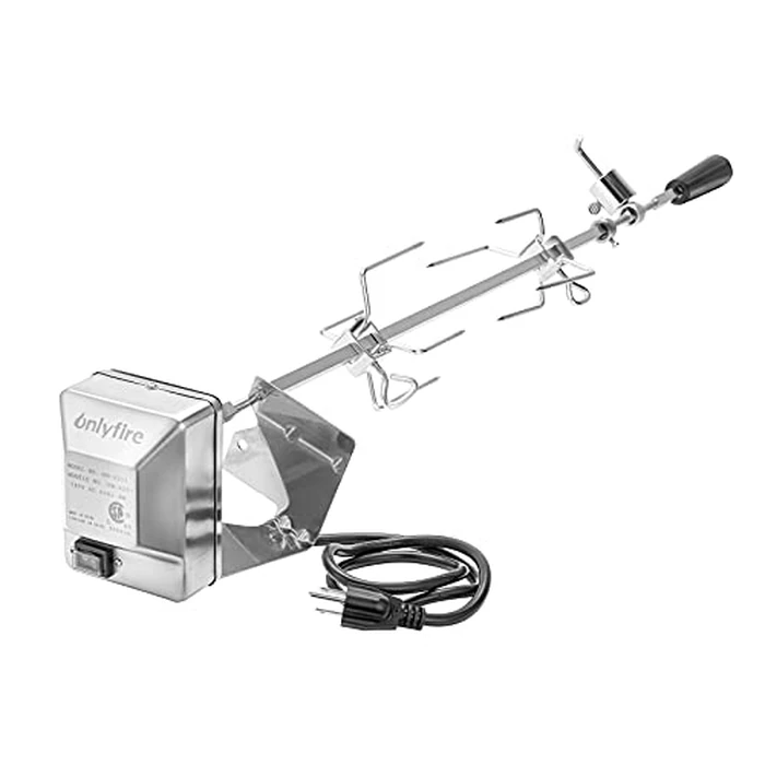 onlyfire Stainless Steel BBQ Rotisserie Kit for Weber Genesis 310/330(Year Under 2016), Spirit 310/330 Series Gas Grills - 3/8" Square Spit Rod by onlyfire - Image 1