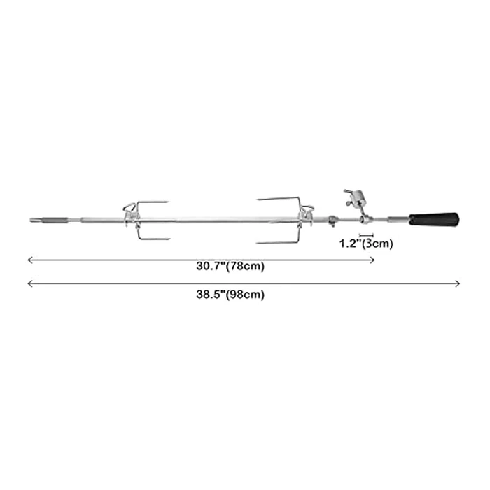 onlyfire Stainless Steel BBQ Rotisserie Kit for Weber Genesis 310/330(Year Under 2016), Spirit 310/330 Series Gas Grills - 3/8" Square Spit Rod by onlyfire - Image 2