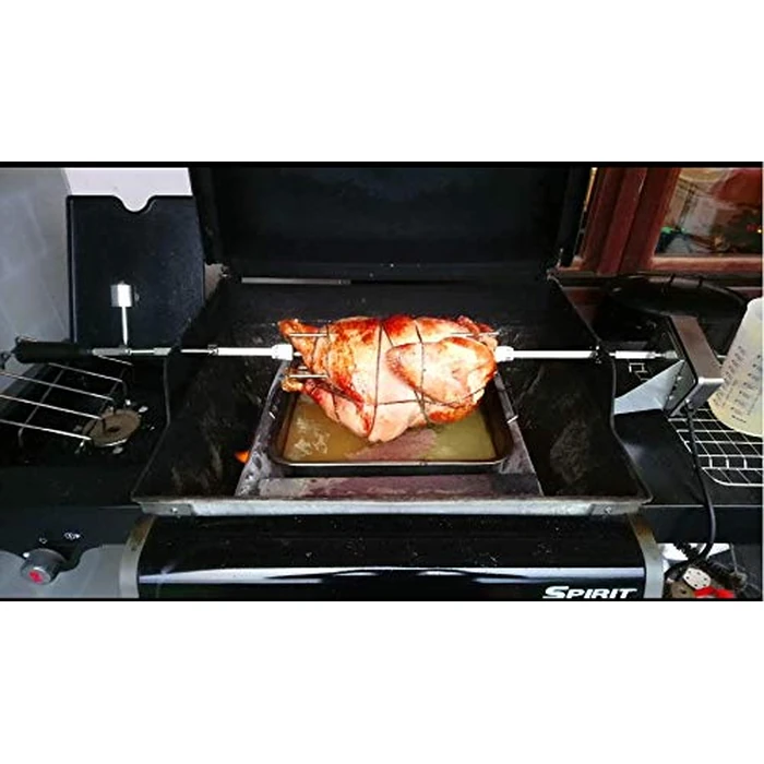 onlyfire Stainless Steel BBQ Rotisserie Kit for Weber Genesis 310/330(Year Under 2016), Spirit 310/330 Series Gas Grills - 3/8" Square Spit Rod by onlyfire - Image 4