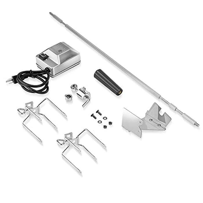 onlyfire Stainless Steel BBQ Rotisserie Kit for Weber Genesis 310/330(Year Under 2016), Spirit 310/330 Series Gas Grills - 3/8" Square Spit Rod by onlyfire - Image 6