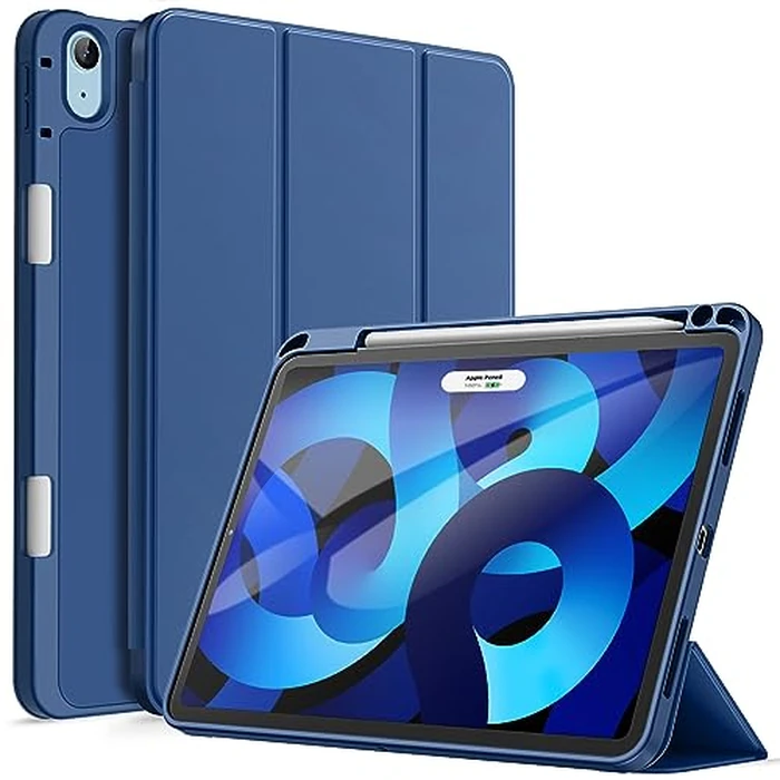 JETech Case for iPad Air 11-Inch M4/M3/M2 (2026/2025/2024), iPad Air 5/4 (2022/2020 5th/4th Generation 10.9-Inch) with Pencil Holder, Slim Tablet Cover with Soft TPU Back, Auto Wake/Sleep (Navy) by JETech - Used - Acceptable condition - CA$8.53
