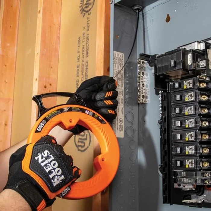 Klein Tools 56335 Flat Steel Electrical Fish Tape, 25-Foot 1/4-Inch Wide Spring Steel Tape, Slim Plastic Tip, Laser Etched 1-Foot Markings by KLEIN TOOLS - Image 5