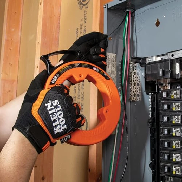 Klein Tools 56335 Flat Steel Electrical Fish Tape, 25-Foot 1/4-Inch Wide Spring Steel Tape, Slim Plastic Tip, Laser Etched 1-Foot Markings by KLEIN TOOLS - Image 7