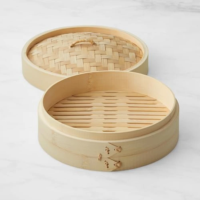 10 Inch Bamboo Steamer Basket - 2 Tier Dumpling Cooker for Dim Sum, Bao Buns & Vegetables, Natural Bamboo Basket for Home Cooking, Fits Wok & Pan by CUISINE TALENT - Image 9