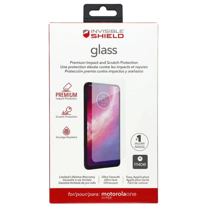 Zagg Invisible Shield Glass Screen Protector for Motorola One Hyper - Clear by Zagg - Refurbished - Brand New condition