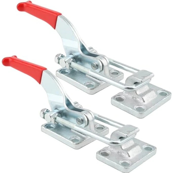 HOIGON 2 PCS 4000Lbs U-Hook Heavy Duty Latch Clamp, CH-40370 Adjustable Cast Alloy Steel Pull Action Clamp with Threaded U-Bolt and Rubberized Lever by HOIGON - Image 1