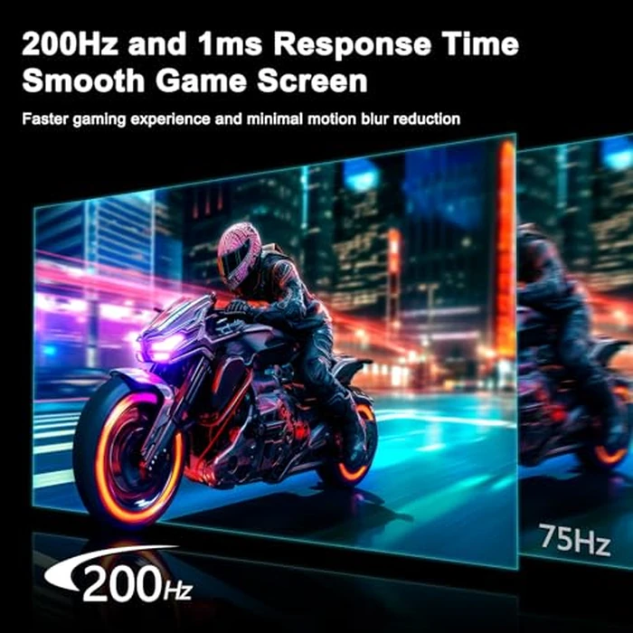 SANSUI 27 Inch WQHD 2560 x 1440 IPS Gaming Monitor, 200Hz 180Hz 1ms Computer Monitor, DP 1.2 x2 | HDMI 2.0 x2 | VESA Mount, 120% sRGB HDR Eye Care Metal Stand (DP Cable Included) by SANSUI - Image 2