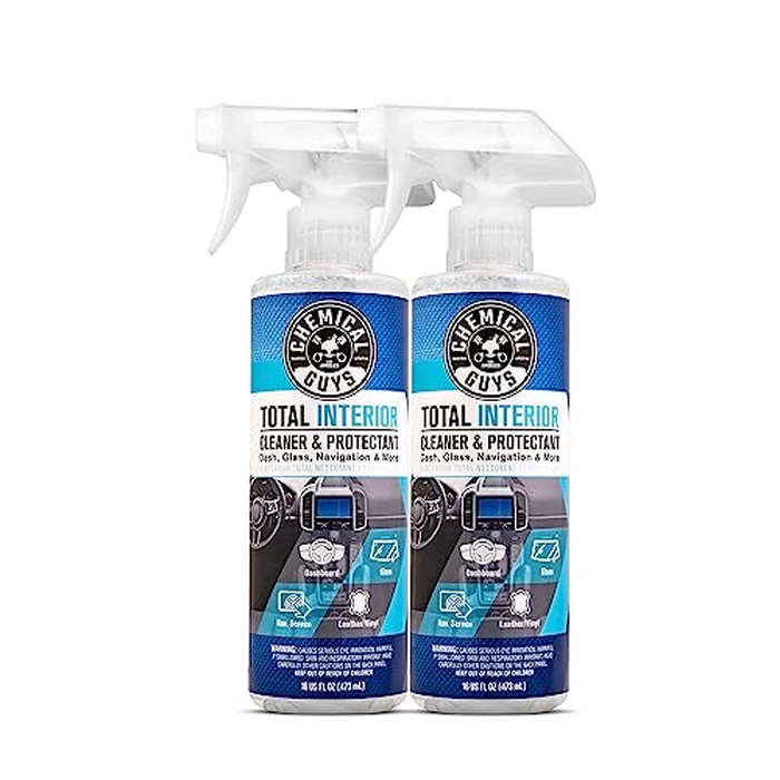 Chemical Guys Total Interior Cleaner & Protectant - Chemical Guys Interior Cleaner, Cleans & Protects Leather, Vinyl, Plastic, Rubber, Glass with a Streak-Free Finish - 16 Fl Oz (Pack of 2) by Chemical Guys - Used - Very Good condition