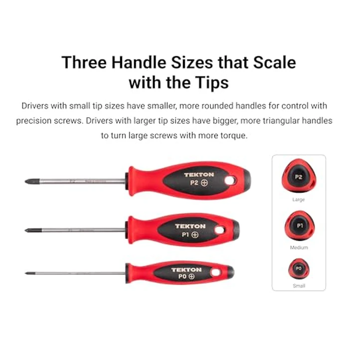 TEKTON Phillips and Slotted Screwdriver Set with Modular Organizers - 4 Inch Shanks, 10-Piece (#0 - #3, 3-8 mm) | DWZ90106 by TEKTON - Image 5