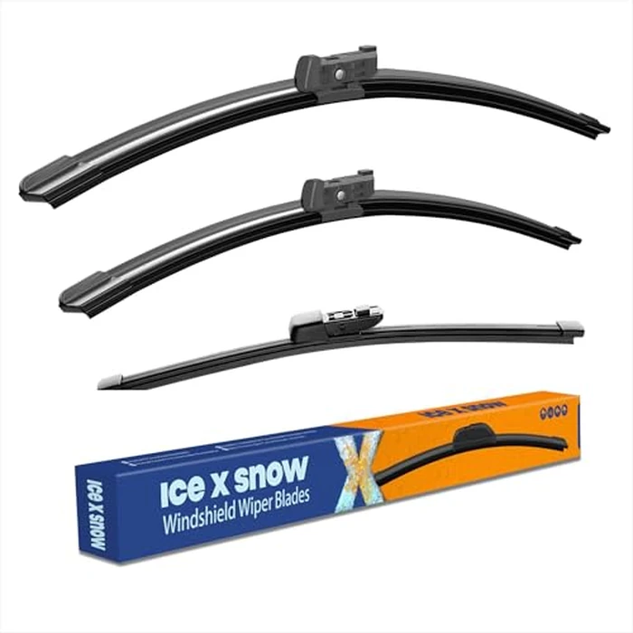 ICEXSNOW 3 Wipers 26"+18"+11" Windshield Wiper Blades Replacement for Volkswagen VW Golf 2021-2015 e-Golf 2021-2015 GTI 2021-2015 Original Factory Quality Windshield Wiper Blades(Pack of 3) Top Lock by icexsnow - Used - Acceptable condition - CA$10.55