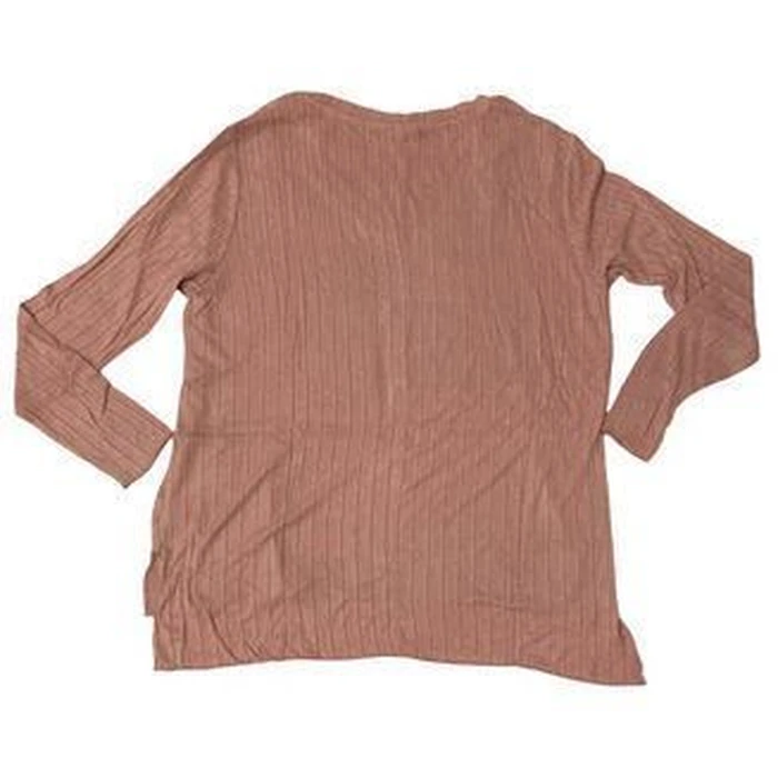 Mote Women's V-Neck Stretch Long Sleeve Ribbed Shirt XXL - Rose Pink by Mote - Image 2