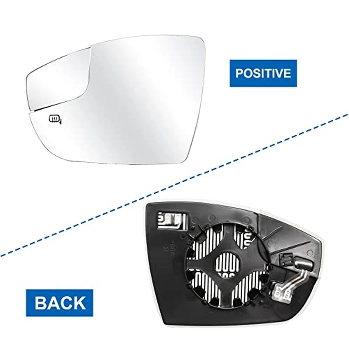 VIKKSAER CM5Z-17K707-G Passenger Right Side Heated Mirror Glass, Replacement for Ford Focus Side Mirror Glass 2012-2018, Side View Heated Convex Mirror Glass with Rear Holder by VIKKSAER - Image 2