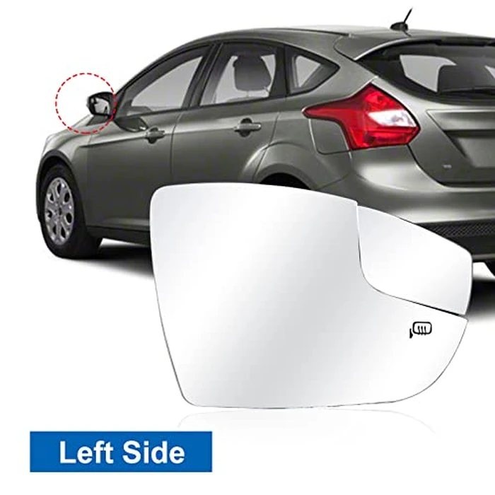 VIKKSAER CM5Z-17K707-G Passenger Right Side Heated Mirror Glass, Replacement for Ford Focus Side Mirror Glass 2012-2018, Side View Heated Convex Mirror Glass with Rear Holder by VIKKSAER - Image 5