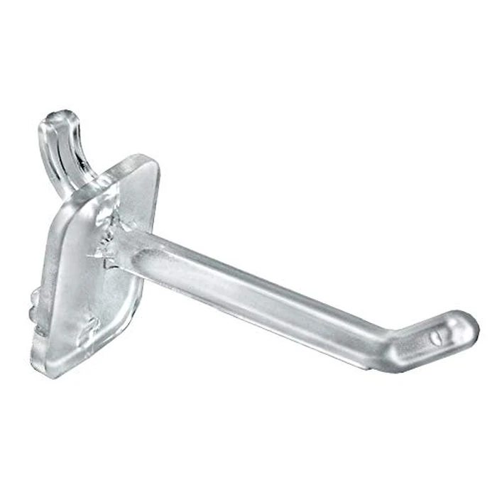 Azar Displays 800002-C 2-Inch Plastic Hook, Clear Plastic Hook, 50 Count by Azar Displays - Image 1