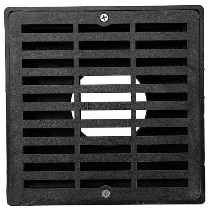 NDS 640 6-Inch Square Grate with Low-Profile Adapter Drain, Connects to 3-Inch and 4-Inch Drain Pipes and Fittings, for Small Lawns, Landscaping and Patios, Plastic, Black by NDS - Image 3