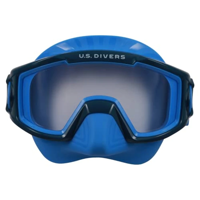 U.S. Divers Avila Junior II Snorkel Mask - Curved 1-Window Lens for Panoramic Vision, Anti-Fog, Easy Adjust Elastic Strap - Play Series | Unisex Children, Small (Ages 6+), Blue/Navy Blue by U.S. Divers - Image 1