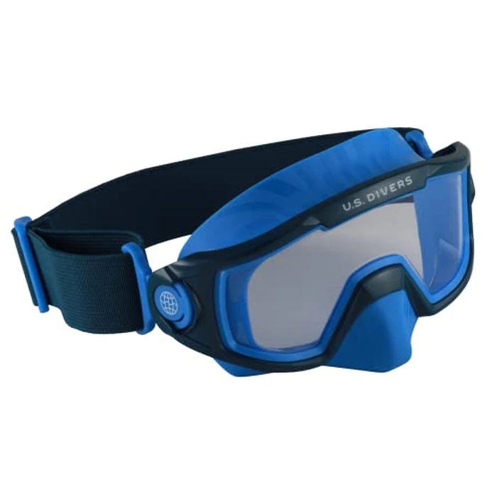 U.S. Divers Avila Junior II Snorkel Mask - Curved 1-Window Lens for Panoramic Vision, Anti-Fog, Easy Adjust Elastic Strap - Play Series | Unisex Children, Small (Ages 6+), Blue/Navy Blue by U.S. Divers - Image 2