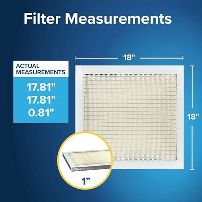 Filtrete 18x18x1 Air Filter, MPR 300, MERV 5, Clean Living Basic Dust 3-Month Pleated 1-Inch Air Filters, 6 Filters, White by Filtrete - Image 2