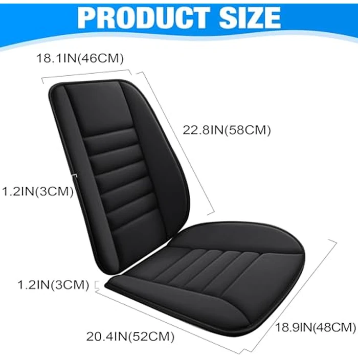 Car Seat Cushion and Lumbar Support Pillow Memory Foam Desk Chair Cushion Back Support for Automotive Seat Driver, Travel, Office Chair, Leg and Back Pain Relief, Washable and Adjustable Strap, Black by MYFAMIREA - Image 7