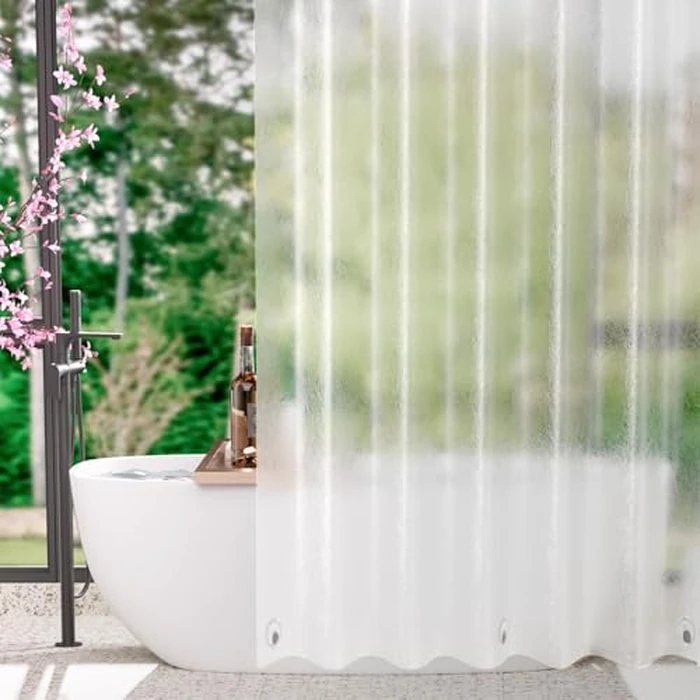 Seenus Bathroom Frosted Shower Curtain Liner with 3 Large Magnets, 60 x 72 inch Bpa-Free PEVA 9G Stall Shower Curtain or Liner, Waterproof Plastic Shower Liner Mildew Resistant by Seenus - Used - Acceptable condition - CA$12.52
