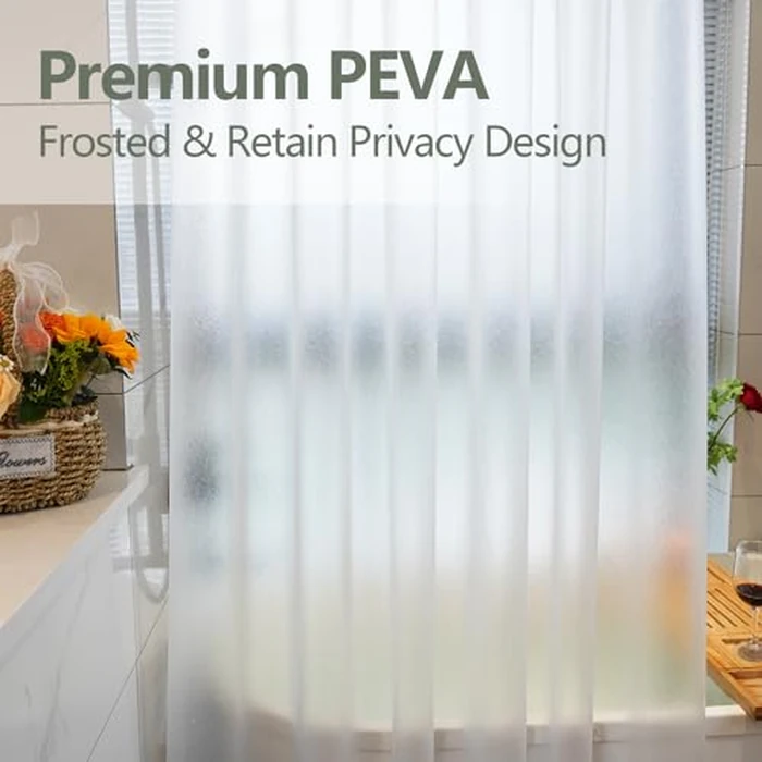 Seenus Bathroom Frosted Shower Curtain Liner with 3 Large Magnets, 60 x 72 inch Bpa-Free PEVA 9G Stall Shower Curtain or Liner, Waterproof Plastic Shower Liner Mildew Resistant by Seenus - Image 2