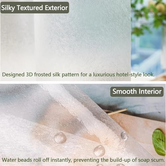 Seenus Bathroom Frosted Shower Curtain Liner with 3 Large Magnets, 60 x 72 inch Bpa-Free PEVA 9G Stall Shower Curtain or Liner, Waterproof Plastic Shower Liner Mildew Resistant by Seenus - Image 3