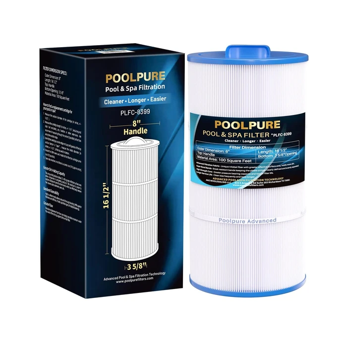 POOLPURE c-8399 Spa Filter Compatible with Caldera Utopia 73722, 1039607, Pleatco PCD100W, Unicel C-8399, Filbur FC-3965, Caldera 100, 100 Sq. Ft Filter Cartridge 1pack by POOLPURE - Used - Good condition - CA$34.91